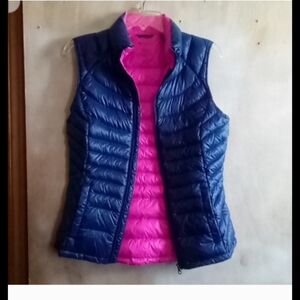 Ideology Women's Navy and Fuchsia Puffer Vest